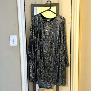 NEVER WORN, Chic Soul Silver sequin dress  size 1X